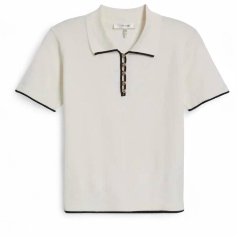 FRAME The Sport Polo Cream Navy XS NWT